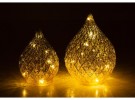 Dråpe glass LED rutet gull/glitter thumbnail