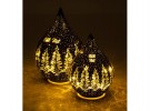 Lyslykt LED God Jul tre sort dråpe 16cm thumbnail
