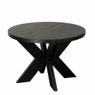 Lenox ø110 (160) rundt spisebord med 1 tilleggsplate - sort eik thumbnail