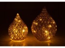 Dråpe glass LED rutet brun/glitter thumbnail