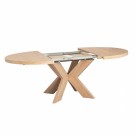 Lenox ø150 (200) rundt spisebord med 1 tilleggsplate - lys eik thumbnail