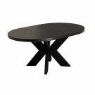 Lenox ø110 (160) rundt spisebord med 1 tilleggsplate - sort eik thumbnail