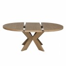 Lenox ø110 (160) rundt spisebord med 1 tilleggsplate - gråoljet eik thumbnail