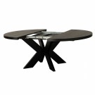 Lenox ø150 (200) rundt spisebord med 1 tilleggsplate - sort thumbnail