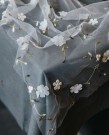Løper blomster brodert hvit thumbnail