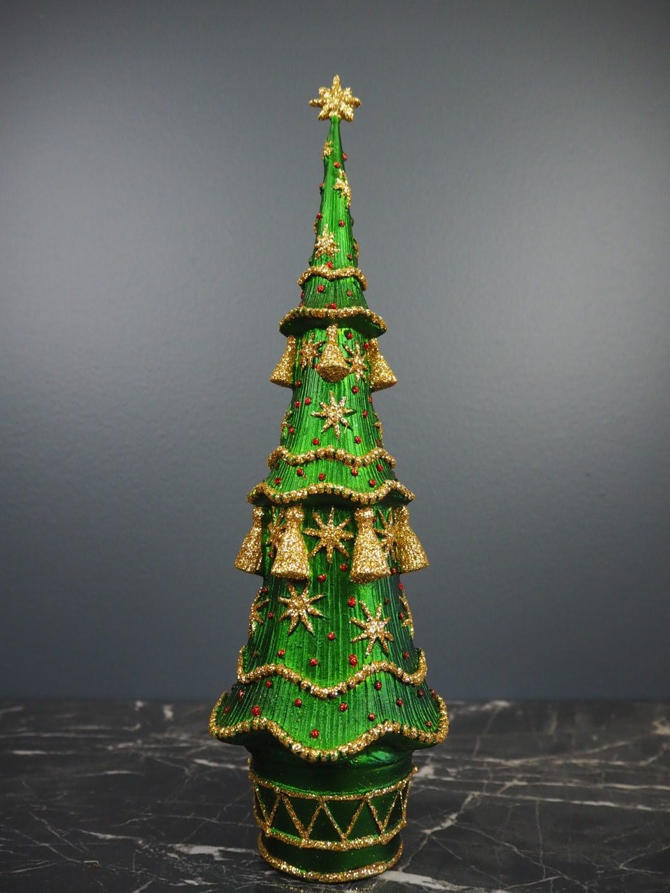 Christmas tree w tassel green 