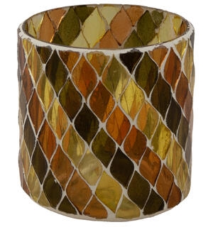 Lysglass mosaikk brun/amber/grønn 